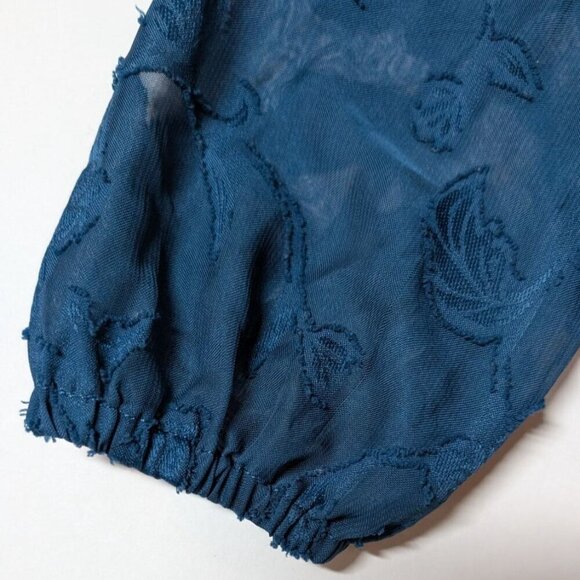 BCX Dark Fairy Floral Dress Junior XXS Tiered Ruffle Faux Wrap Textured - Picture 9 of 13